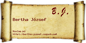Bertha József névjegykártya