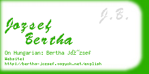 jozsef bertha business card